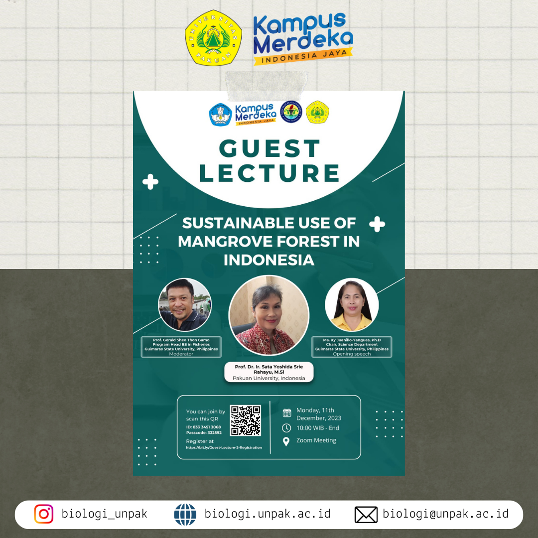 Guest Lecture Series #2: Sustainable Use of Mangrove Forest in Indonesia
