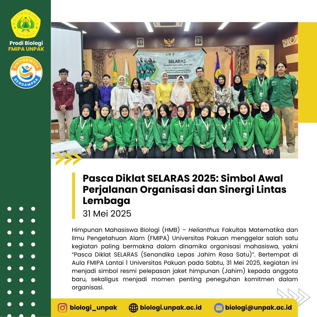 Pasca Diklat SELARAS 2025: Simbol Awal Perjalanan Organisasi dan Sinergi Lintas Lembaga